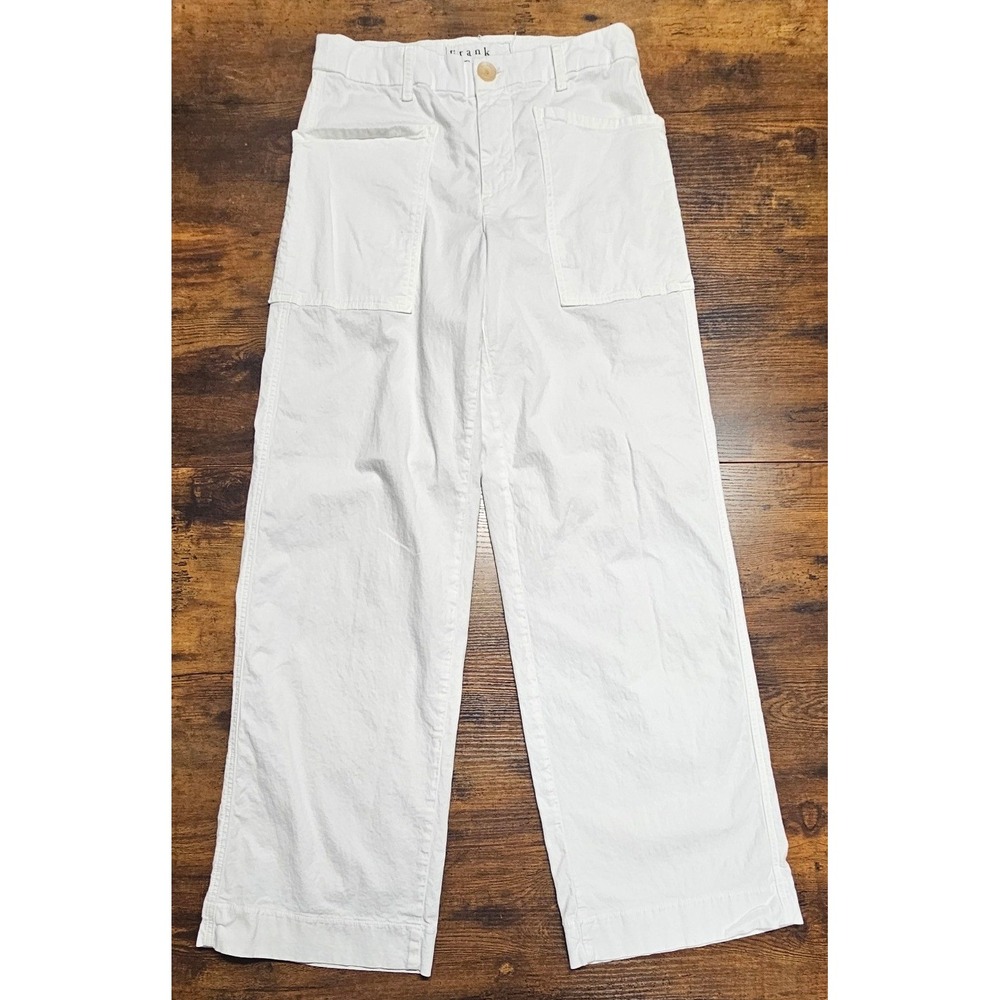Frank & Eileen Limerick White Wide Leg Italian Performance Twill Pants Size 4